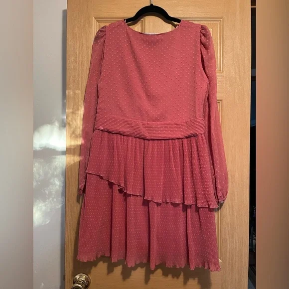 Zara Pink Surplice Ruffle Polka Dot Mini Dress - Picture 11 of 15